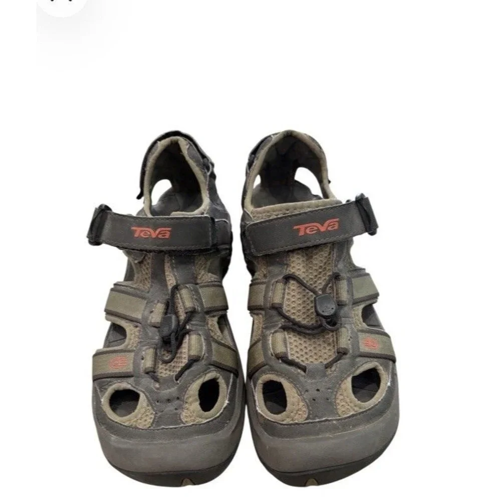 Teva Omnium Mens 8.5 Brown Closed Toe Hiking Water Sandals ShocPad